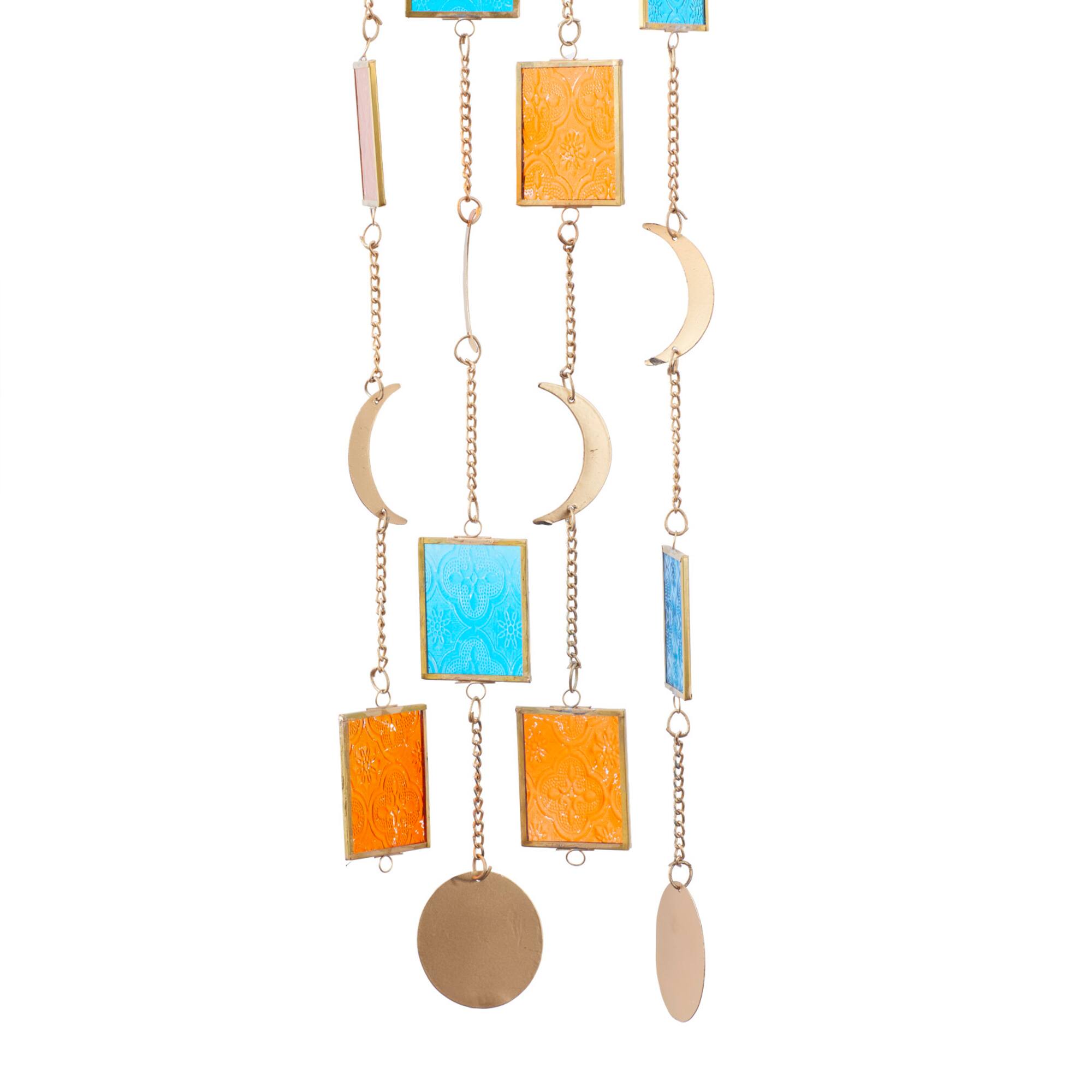 Gold Contemporary Moon and Sun Windchime